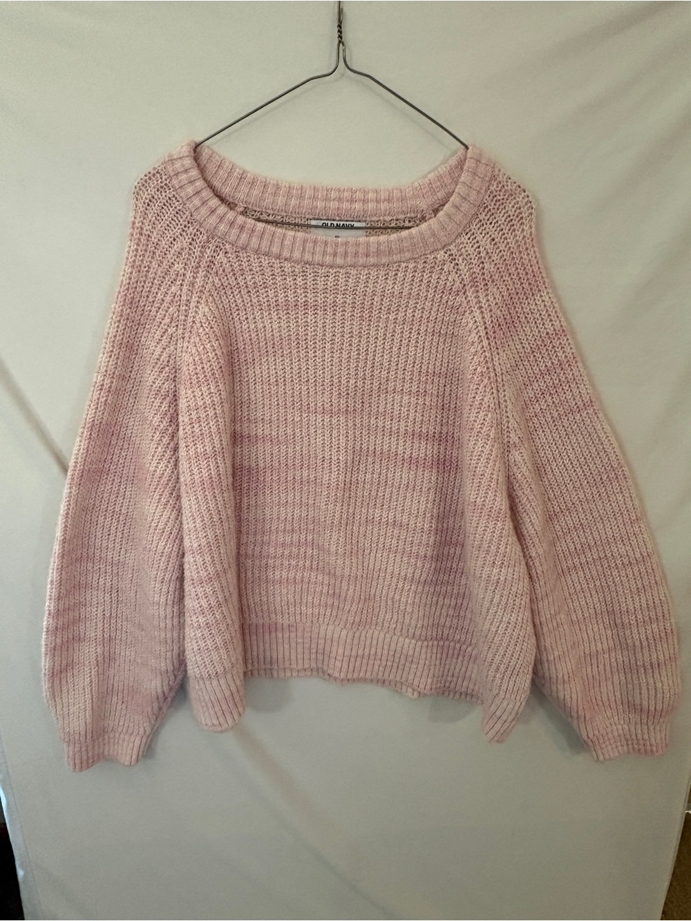 Old Navy Pale Pink Crewneck Chunky Knit Sweater